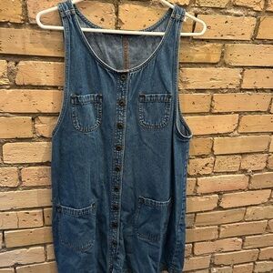 Denim Button-Down Sleeveless Dress